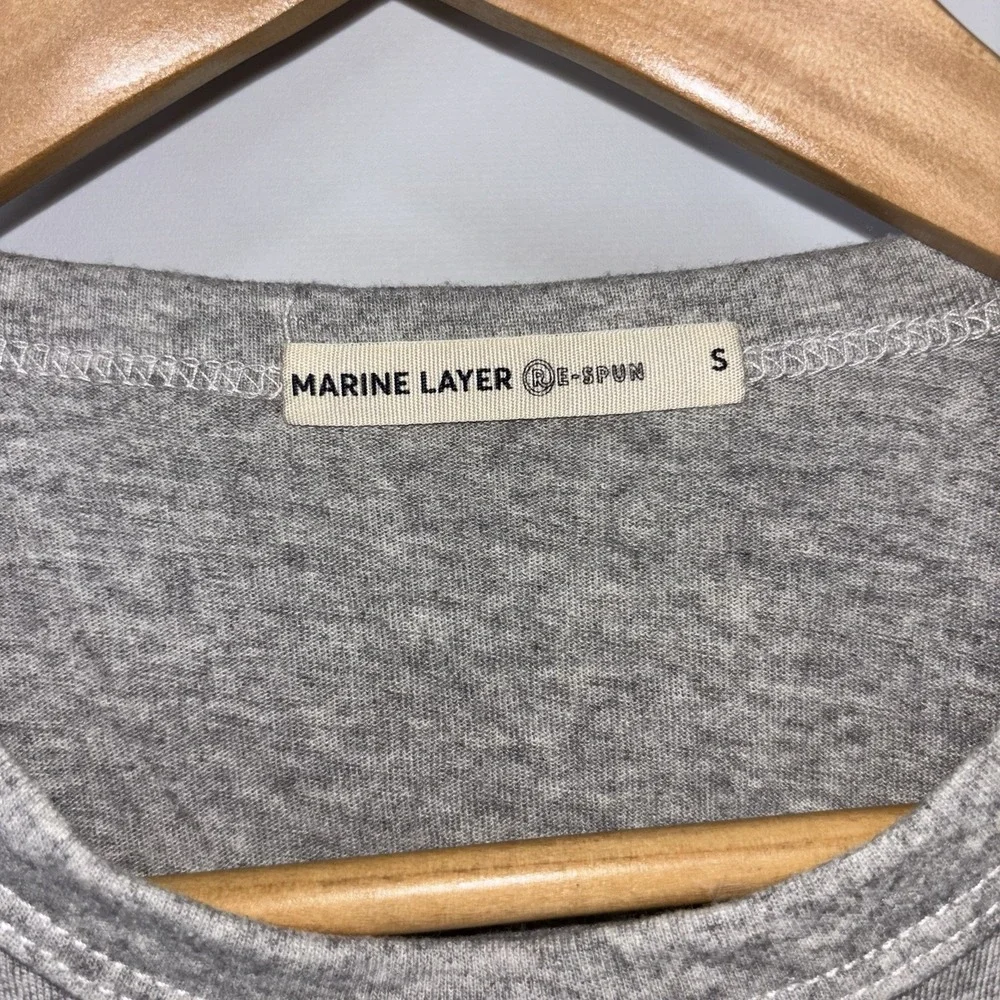 Marine Layer Gray Graphic Crewneck Short Sleeve Tee Size Small Soft